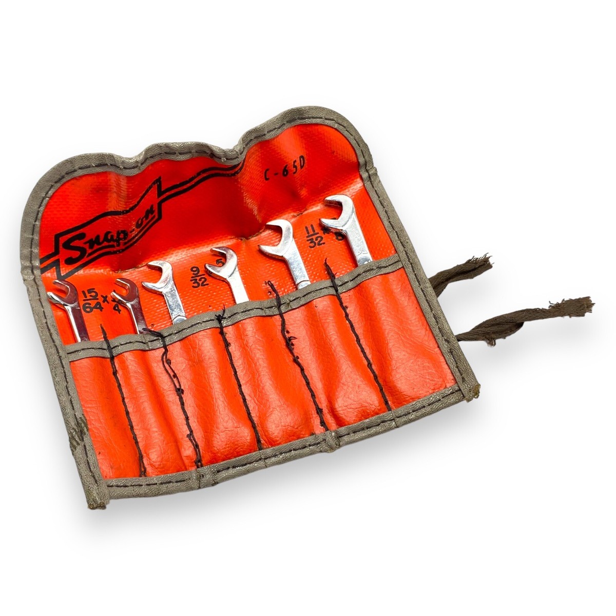 Snap On C-65D 6 PC. + 2 Wrenches 4-way Angle Open-End Midget