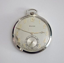 12s Elgin Pocket Watch 1927 Grade 452   17J G.M. Wheeler (Solid 14K White Gold)