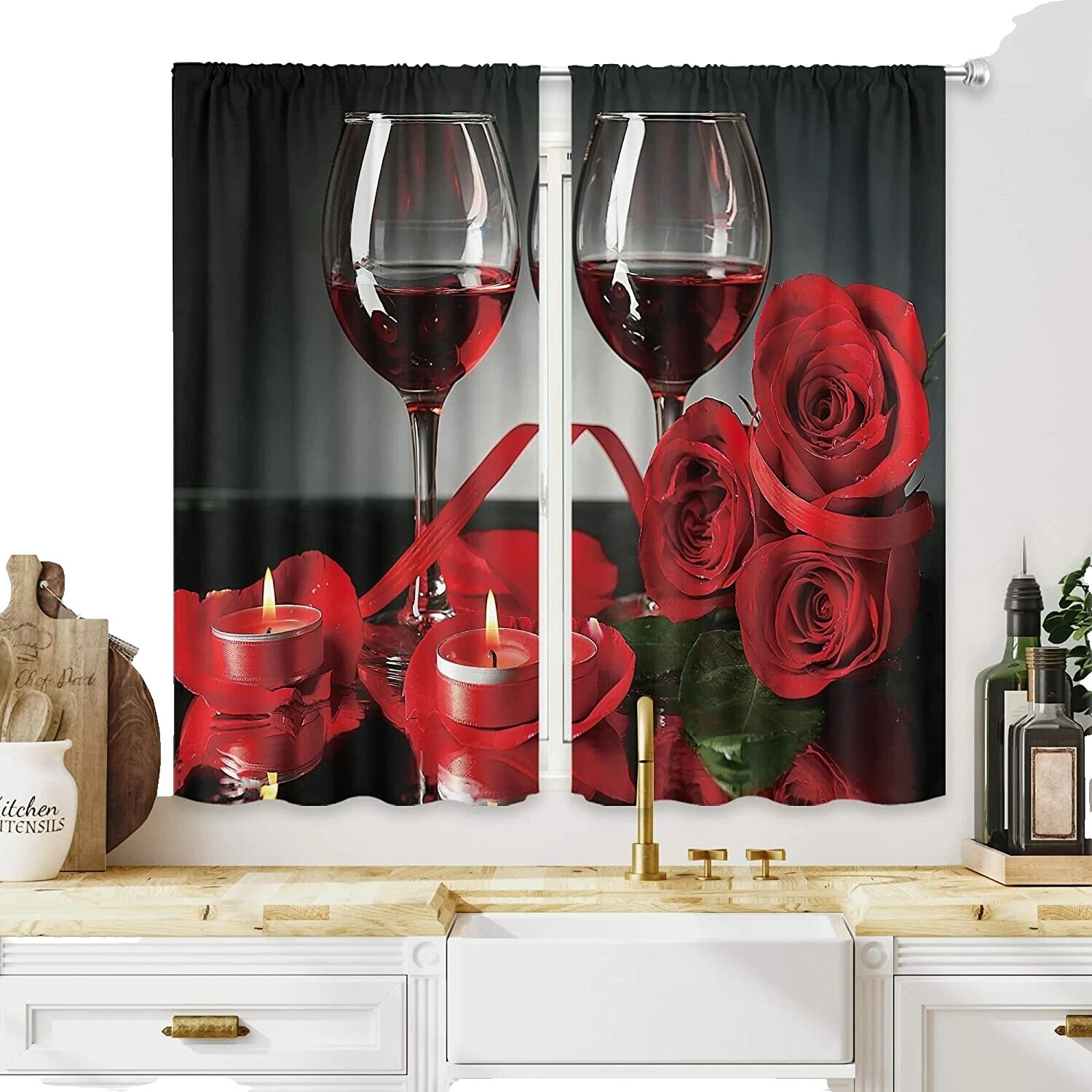 Polyester Curtain Rod Black Shower Curtains