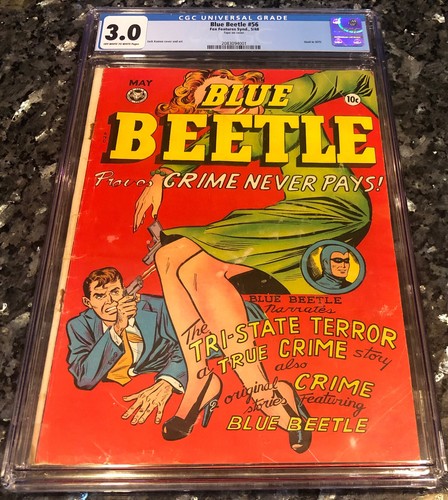 BLUE BEETLE #56 CGC GVG3.0  JACK KAMEN GGA VIOLENCE COVER COMIC 1948