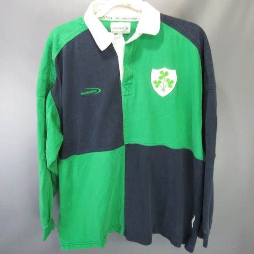 Lansdowne Rugby Shirt Mens XXL Green Stripe Heavyweight Long
