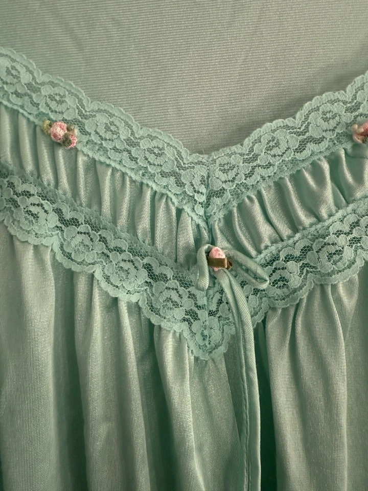 Camisón Comfort Choice Azul Ligero Manga Corta Abuela Abuela Abuela Azul 3X Foto 2 de 4