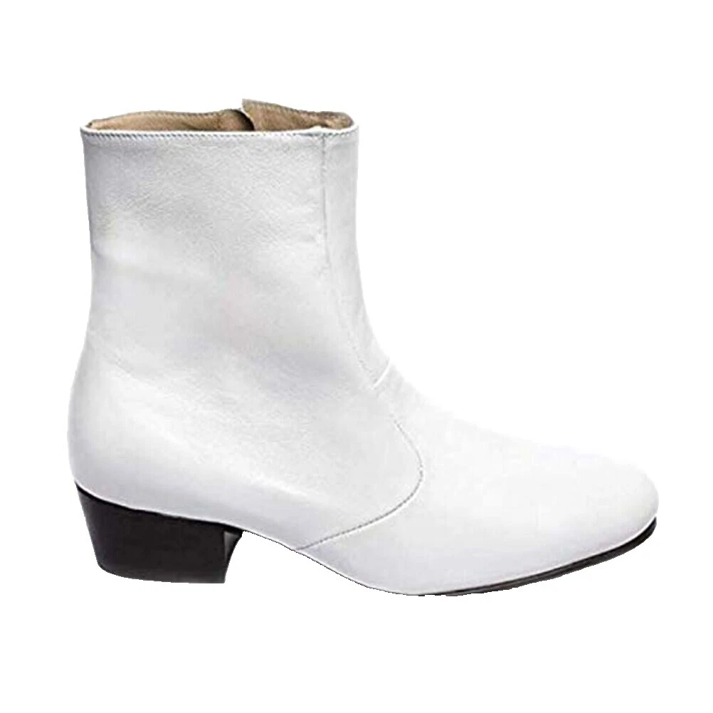 White Solid Boots for Men