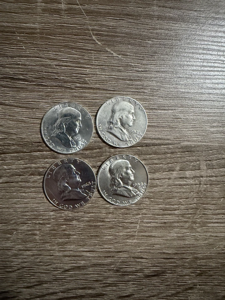 1952/54/57/63-D Franklin Silver Half Dollar Set 90% Silver - Image 2 of 2