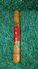 vintage hand painted wooden knitting needle case traditional Dutch Floral Flower