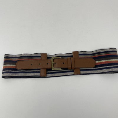 Colorful Striped Wide Faux Leather Belt Colorful Striped Wide Faux Leather Belt - krearack.com main image 2