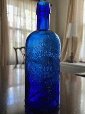 1890s NY druggist COBALT Bot. J Jungmann 1020 3rd Ave & 428 Columbus Ave.