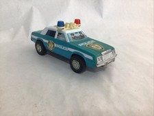 X-Vintage Arco Police Car 80s Push friction Mid 80's Ford LTD Blue/White