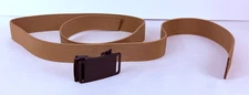 men's tan web belt heavy duty woven black buckle adjustable to size