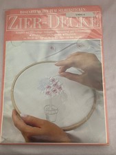 Zierdecke Rosenbäumchen zum Selbersticken 80x80 cm, feine, festliche Mitteldecke