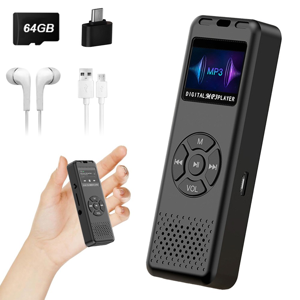64GB Digital Voice Recorder One Click, HD Recording Easy Control Voice Recorder