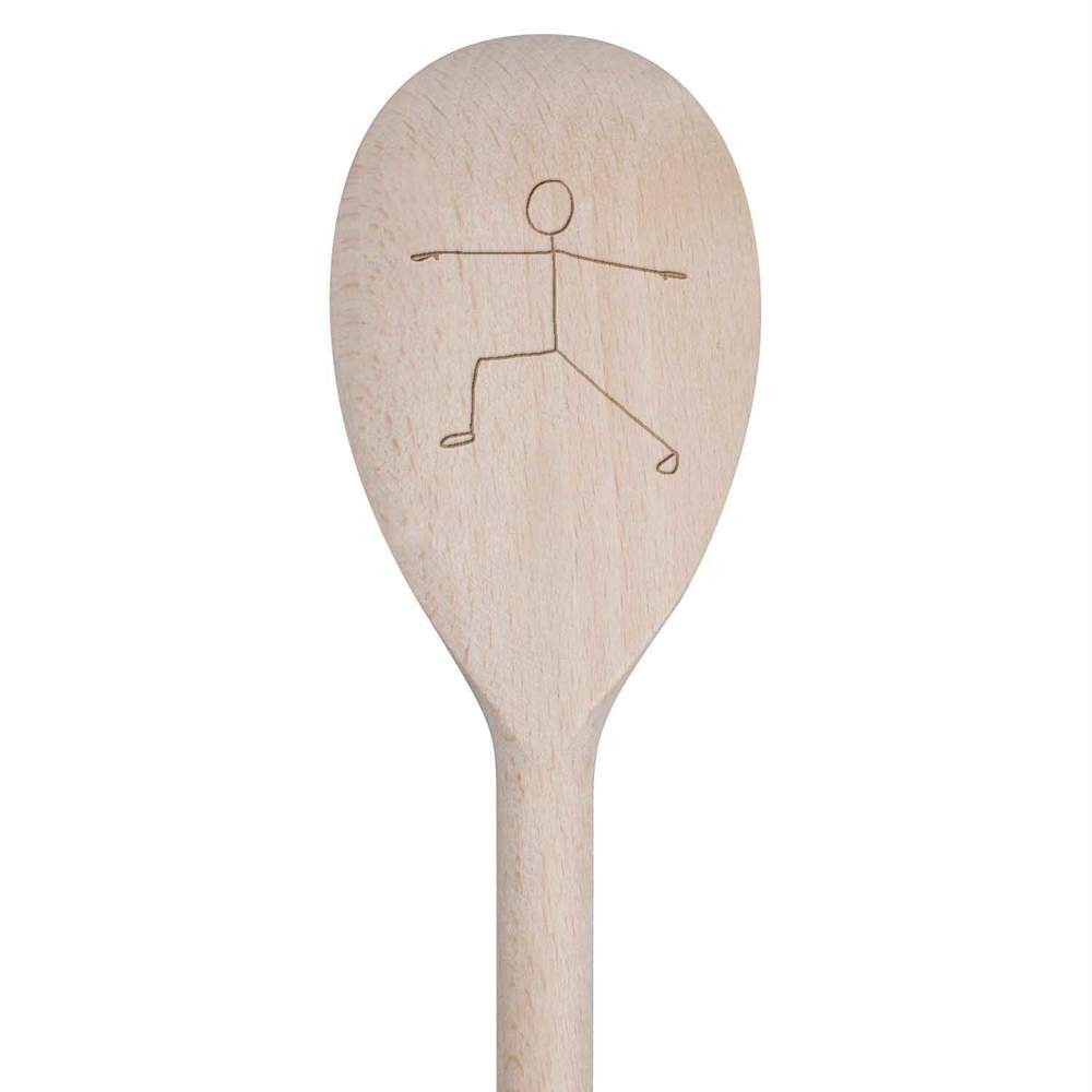 30 cm Kochlöffel "Yoga Warrior II Pose" aus Holz (SO00023821)