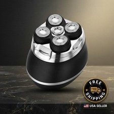 IPX5 Waterproof Electric Head Shaver 2-Speed Cordless Rotary Men Razor