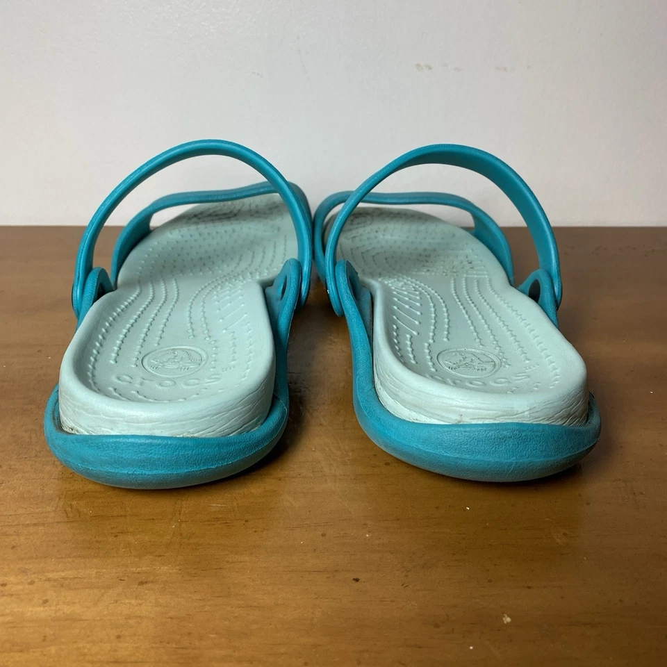 Crocs Cleo V Women’s Size 9 Shoes Blue Teal Slip On Comfort Comfortable Sandals - Image 4 of 4