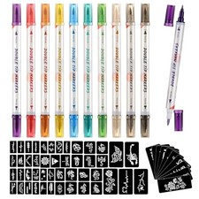 HAWINK Temporary Tattoo Markers for Skin, 10 Body Markers  56 Large Tattoo
