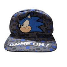 Sonic Hedgehog Sega Game On Hat Cap Youth Kids 7" Snap Back Gray