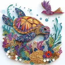 Sea Turtle Diamond Painting Kit 5D 12 x 12 Inch DIY Ocean Art Craft