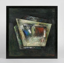 French Abstract Painting by Andre Vigneau (1892 - 1968)  Beat Era 1960