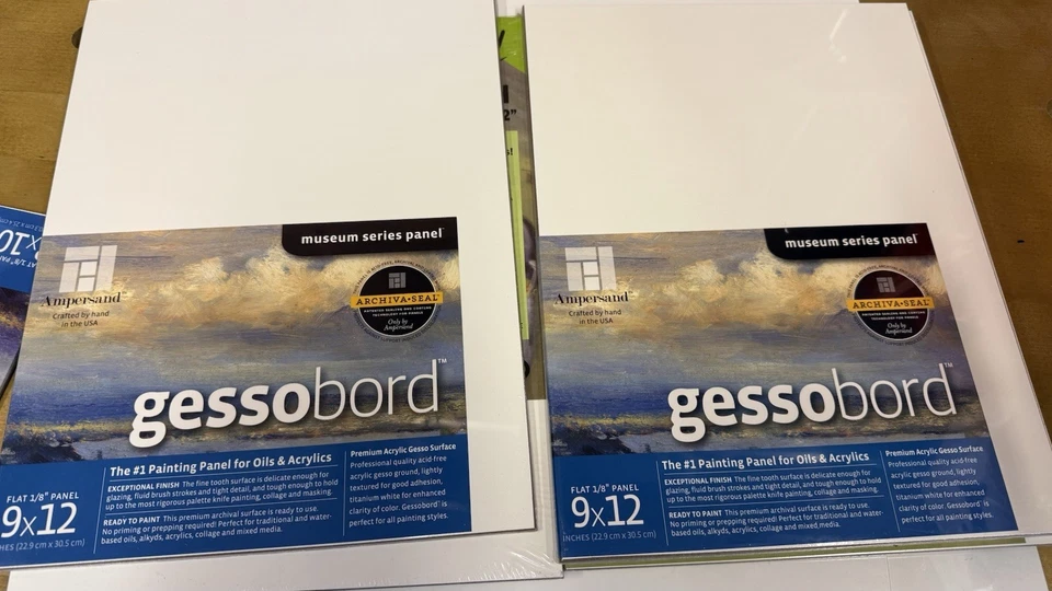 Gesso Wood Painting Panel ClayBoard lot of assorted sizes 9 panels total - Image 3 of 4