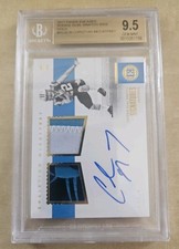 CHRISTIAN MCCAFFREY BGS 9.5 2017 PANINI ENCASED ROOKIE DUAL JERSEY AUTO RC 08/10