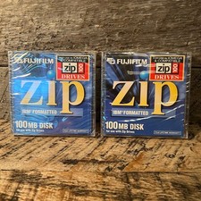 Lot of 2 Fujifilm Zip Disk 100MB IBM Formatted Sealed
