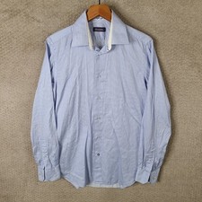 Robert Graham Shirt Mens 15.5 39 Blue Striped Dress Button Down Long Sleeve