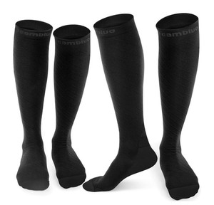 CAMBIVO Calze a Compressione per Donna e Uomo 2 Paia, Calze da Volo Compressione XXL