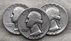 Lot of 3 1948 Washington Quarters PDS : 1948P 1948D 1948S - .9 Fine Silver Coins