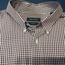 Nautica Mens Classic Fit Wrinkle Resistant Stretch Plaid Button Down Shirt XL