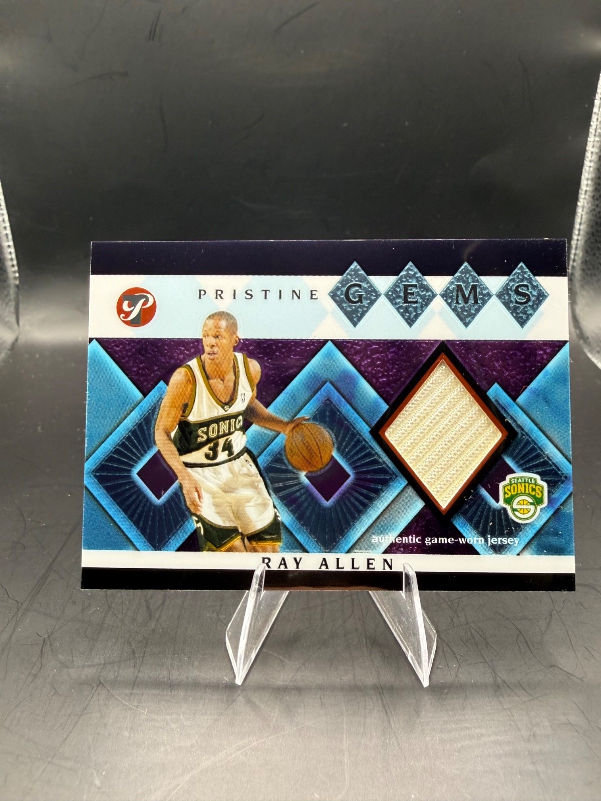 2003-04 Topps Pristine - Pristine Gems Ray Allen #GEM-RA (MEM) Game Used Jersey view 1
