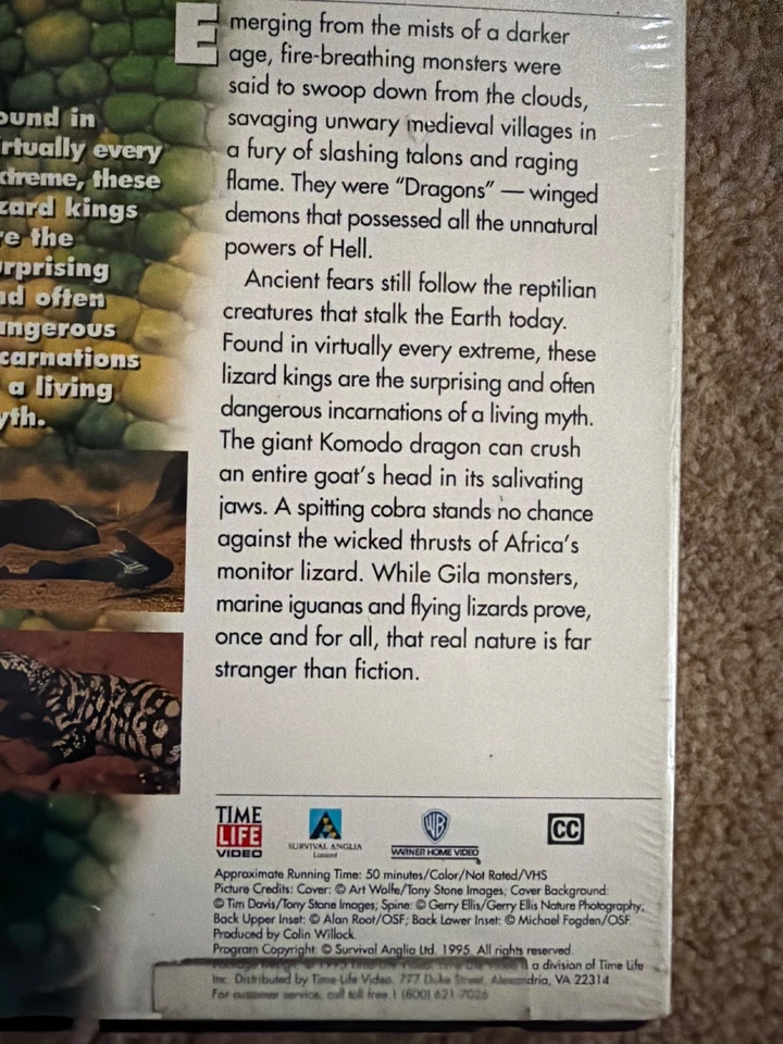 Dragons Animals Oddities VHS  Time Life Video label 1995 50 minutes - Image 3 of 4