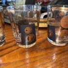 MCM Set 10 Black & Gold American Coins Rock/Old fashioned Glasses by Cera  — photo 3