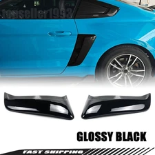 For Ford Mustang 2015-2023 Rear Fender Panel Side Body Flare Scoops Glossy Black