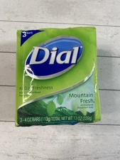 Dial Mountain Fresh Antibacterial Deodorant Bar Soap, 4oz, 3ct | NOS | Sealed