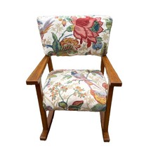  Mid Century Child’s Beech Wood Cushioned Rocking Chair Doll Mid Century Nursery