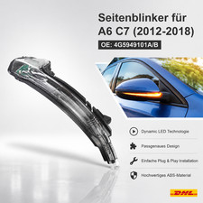 Für Audi A6 C7 12-16 Außenspiegel Klar Lins Links LED Spiegelblinker 4G5949101A