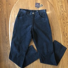 Vintage Genuine Black Leather High-Rise Pants With Tags