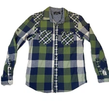 Buffalo David Bitton Onyx Snap Button & Full Zip Shirt Sz S Blue Pocket Western