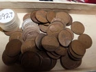 1927 Penny AVERAGE CIRCULATED ROLL OF 50
