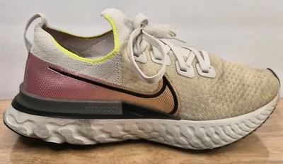 Nike React Infinity Run Flyknit Shoes Mens 9 White Lace Up Low Running Sneakers