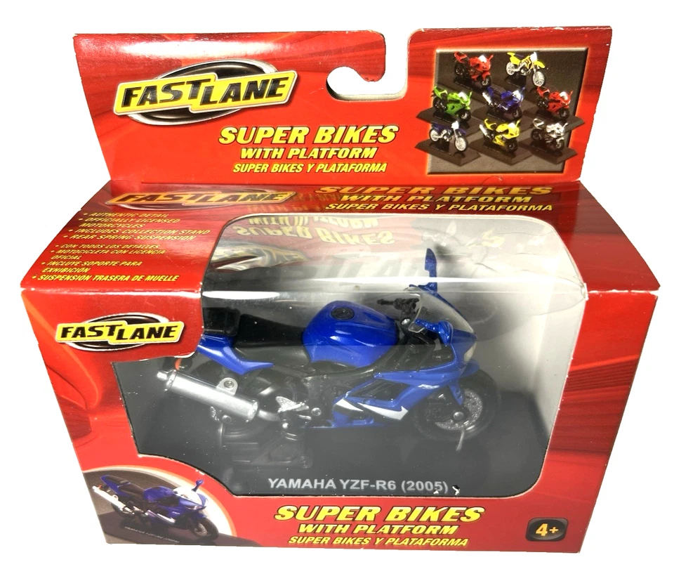 New 2005 Yamaha YZF-R6 Motorcycle, by Fast Lane, 1:18 Scale, 4.5"long, Diecast - Image 2 of 4