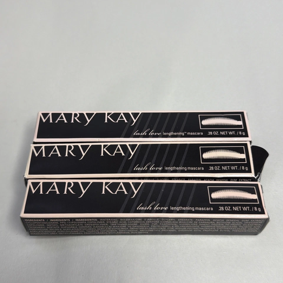 LOT of 3 MARY KAY LASH LOVE WATERPROOF MASCARA BLACK 044465 FULL SIZE NIB NEW - Image 2 of 4