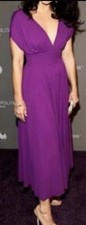 PRADA MAGENTA VISCOSE PLUNGING MAXI DRESS XL MADE IN ITALY AUTHENTIC