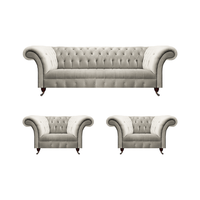 Design Komplett Chesterfield 2X Sessel Wohnzimmer Sofa Dreisitze Couch Neu