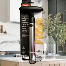 OXO Good Grips Stainless Steel Ratcheting Pineapple Slicer Peels Cores Ring