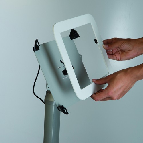 Aluminum Floor Standing Height Adjustable Lockable Anti-Theft Tablet Holder - Picture 9 of 12