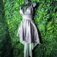Kloset Therapy Dress Women Small Hi Low Hem Purple Fit Flare Empire Waist 0605