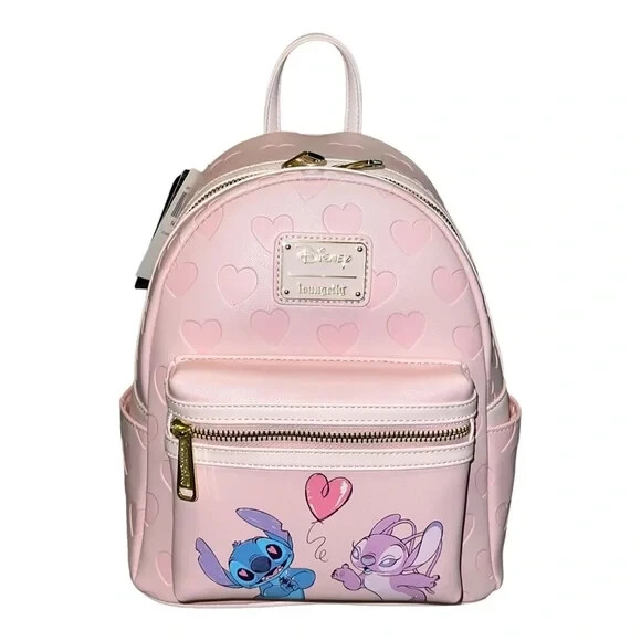 Disney Loungefly Stitch Loves Angel Pink Valentines Mini  display picture 3