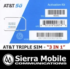 10x AT&T 5G TRIPLE SIM CARD "3 IN 1" NANO 4G 5G LTE ATT • LOT 10 • USPS TRACKING