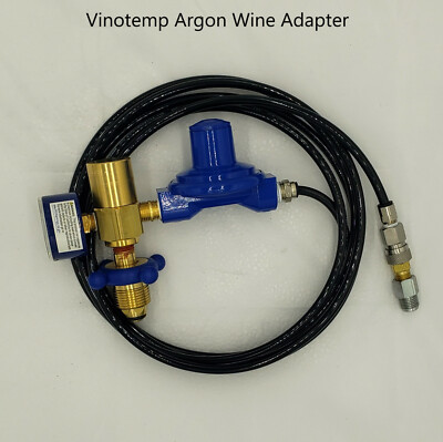 Argon Wine Adapter  w/ Regulator and 10ft hose for use with  Vinotemp   